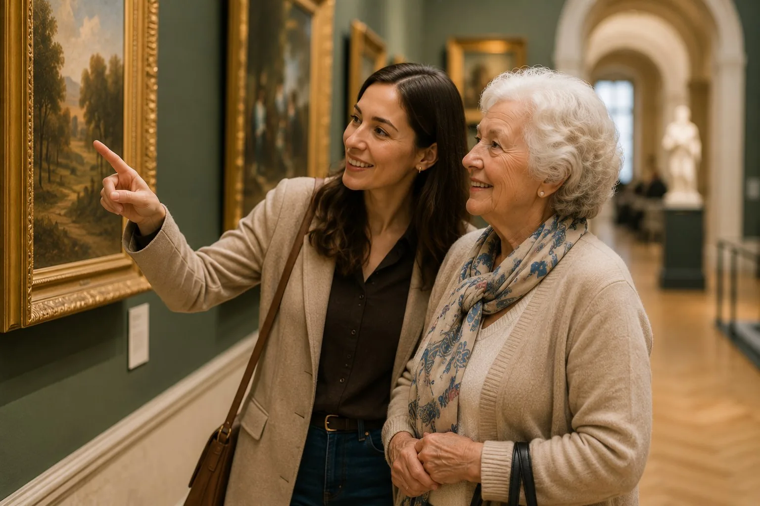 Begleiterin und ältere Dame in einem Wiener Museum